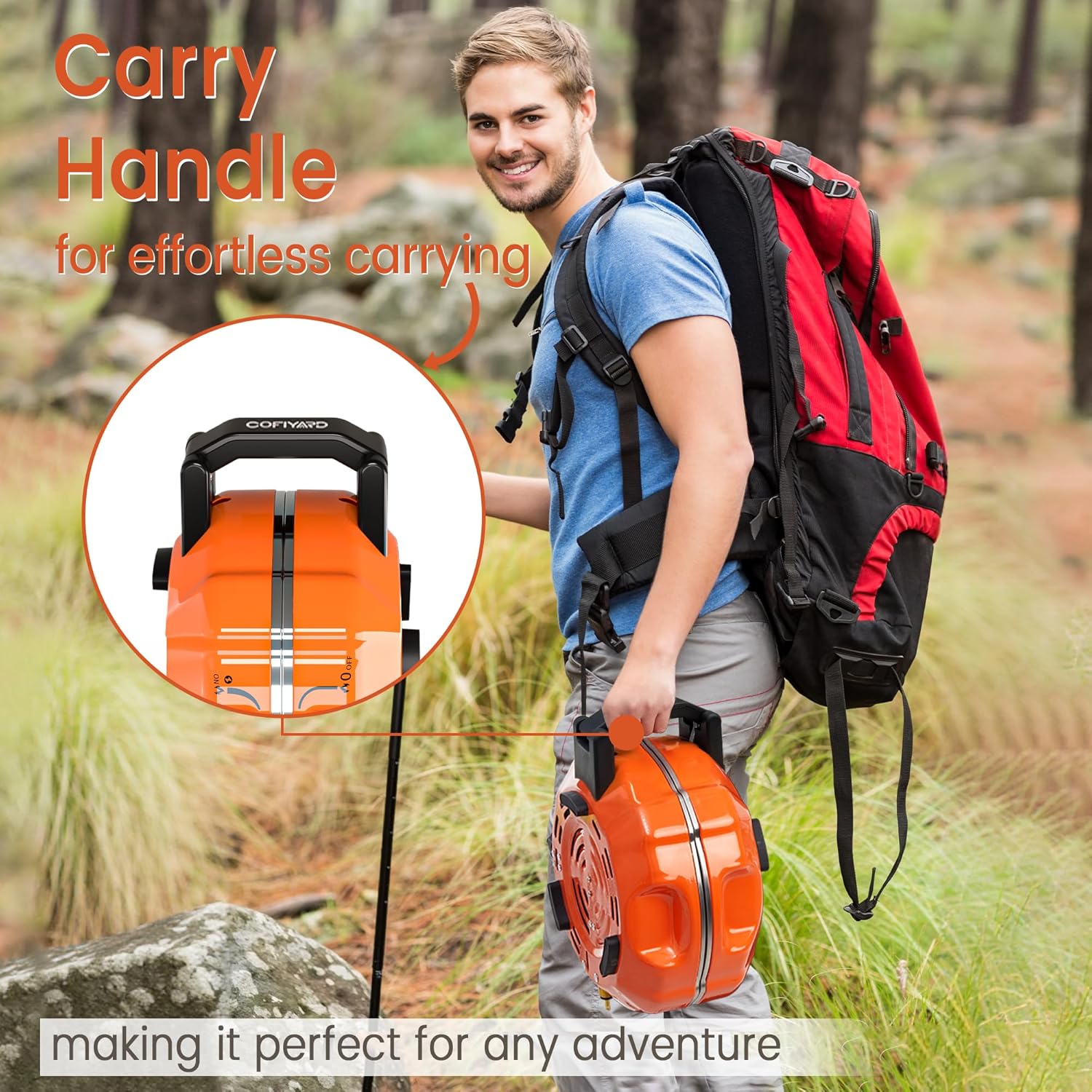 20,000 BTUs 2 Burner Propane Camping Stove, Portable Folding Camp Stove with Adjustable Burners, Regulator and Carrying Bag, Dual Gas Stoves Easy Carrying Handle for Tailgating, Camping, BBQ - Image 5