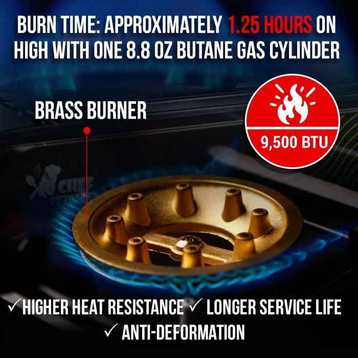 JoChef Butane Camping Stove - 9,500 BTU Portable Gas Stove - Image 3