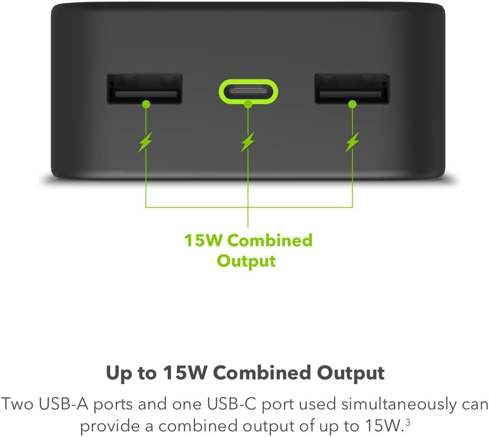 mophie Powerstation XL Power Bank 2023-20,000 mAh Large Internal Battery, (2) USB-A Ports and (1) 20W USB-C PD Fast Charging Input/Output Port, Travel-Friendly - Image 4